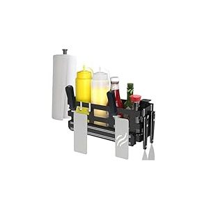 MeWeBlue Support de rangement pour accessoires de barbecue Blackstone de 71,1 à 91,4 cm avec un support magnétique et 6 crochets en J