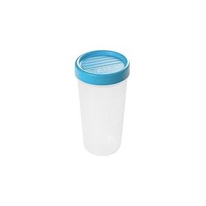 TATAY Boite Alimentaire Plastique 0,6L Twist | Couvercle &agrave; Vis | Boite Conservation Alimentaire | Micro-ondes, Lave-vaisselle, Frigo, Cong&eacute;lateur | Sans BPA | 8,5x8,5x16,5 cm, Bleu