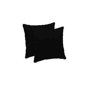 Giovanni Dolcinotti MADE IN ITALY Lot de 2 taies d'oreiller, canapé, 40 x 40 cm, Housses de Coussin décoratives, 100% Coton, Effet Soie, Housses avec Fermeture éclair cachée, Noir, modèle Atlanta