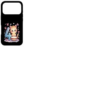 Mignon Chaton Chat 4&egrave;me Anniversaire Fille Coque pour iPhone 17 Pro