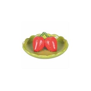 Villa d'Este Home Tivoli 2019 Soucoupe d&eacute;corative ronde 11,2 cm en c&eacute;ramique design fraises Fruit Life