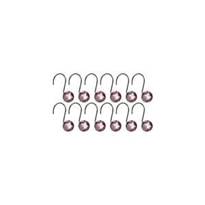 Premier Housewares Crochets de rideau de douche Résine 12 crochets Rose