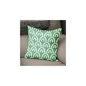 BonaMaison Housse de Coussin Motif, Vert pétrole et Blanc Taie d'oreiller pour Lit Voiture Canapé Maison Salon Chambre, Décoration D'intérieur, 43x43cm - Conçu et Fabriqué en Turquie