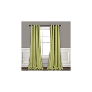 Lush Decor Paire de Rideaux à œillets avec Doublure occultante isolée Sauge, 108 cm L