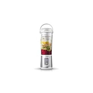 Ninja Blast Blender portable, 530 ml, couvercle résistant aux fuites et bec verseur, mini blender sans fil puissant, rechargeable, smoothies, shakes, mixe fruits et glaçons, blanc, BC151EUWH