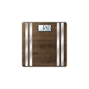 medisana BS 552 connect, pèse-personne numérique en bambou jusqu'à 180 kg pour mesurer la graisse corporelle, l'eau corporelle, la masse musculaire et le poids des os, application Bluetooth