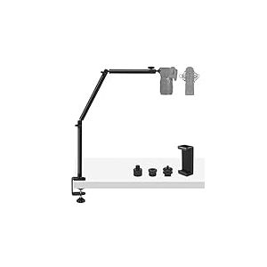 Obeamiu Support de Bureau pour Appareil Photo Reflex numérique, Bras articulé Flexible avec vis de 6,35 mm, 1,5 cm, Pince en C pour baladodiffusion/Ring Light/Blue Yeti Nano/Webcam
