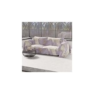 PETTI Artigiani Italiani - Drap de Protection en Microfibre Multi-Usage Anti-Taches 130x270 cm, Housse de Canap&eacute;, Couvre Lit, Couverture de Canape, Tropical 05 Lilas, 100% Made in Italy