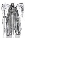 Mask Paradise 80087-079-004 Angel of Death Costume d'Halloween pour homme en coton et polyéthylène Gris Taille unique