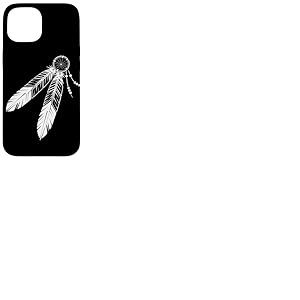 Boho Plume Dreamcatcher Design Tribal Feather Line Art Coque pour iPhone 15