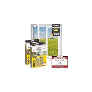 EASYmaxx Moustiquaire de fen&ecirc;tre avec Magic Click | Peut &ecirc;tre d&eacute;coup&eacute;e individuellement pour toutes les fen&ecirc;tres jusqu'&agrave; 150x130 cm | Montage avec 12 aimants - pas de per&ccedil;age ni de vissage [2 Pi&egrave;ces]