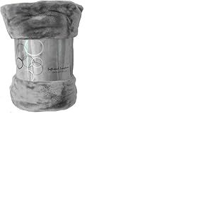 Gaveno cavalia Gaveno Cavailia Super Doux Fausse Fourrure Polaire Couvre-lit uni 150 x 200 cm, Polyester, Argent, Double