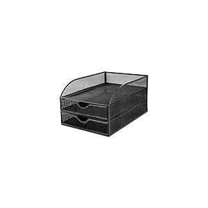 Osco Wiremesh 2 Drawer Papersorter - Black