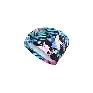Fashy Bonnet de Bain en Tissu pour Femme, Forme Sportive, pour Beaucoup de Cheveux, Noir, Taille Unique UE