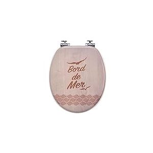 Wirquin 20722976 Abattant WC avec frein de chute Woody 100% FSC Bord de mer