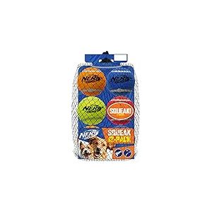Nerf Dog Coffret Cadeau de 12 Jouets pour Chien, Comprend Une Balle de Tennis couinante de 6,3 cm, matériau Nerf Tough Multicolore