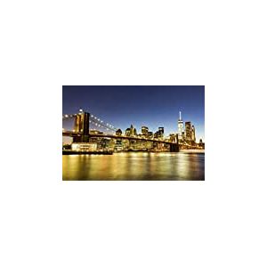 Scenolia Tableau Toile XXL en kit Le Pont De Brooklyn 90 x 60 cm - Toile Textile sans PCV - Tableau Grand Format fabriqué en France