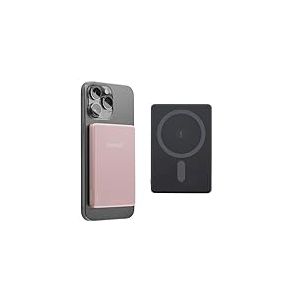 Intenso MW5000 Batterie Externe magn&eacute;tique 5000 mAh &ndash; Compatible MagSafe, Recharge sans Fil 15 W, USB-C PD 20 W, Plate et compacte &ndash; Test&eacute;e en Allemagne &ndash; Ros&eacute; : Amazon.FR: High-Tech