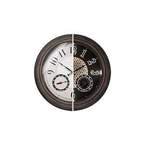 PRESENTIME & Co. Horloge Murale Lumineuse pour ext&eacute;rieur, &eacute;tanche, d&eacute;coration de Maison Vintage et &eacute;l&eacute;gante pour Jardin, terrasse et Piscine, avec thermom&egrave;tre et hygrom&egrave;tre, Grande Taille, 45,6 cm