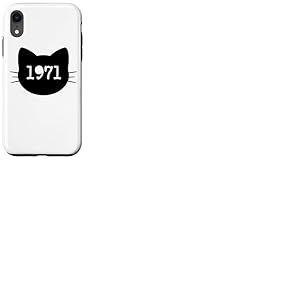 Chat né en 1971 Ans Anniversaire Maman de chat Papa de chat Coque pour iPhone XR