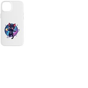 Dessin animé Chat dans l'espace Illustration Design Coque pour iPhone 14 Plus