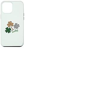 Motif tr&egrave;fle Irlandais l&eacute;opard Buffalo Plaid St Patrick Porte-Bonheur Coque pour iPhone 12 Pro Max