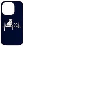 American Curl Cat Heartbeat EKG Funny Cats & Kitten Lovers Coque pour iPhone 14 Pro