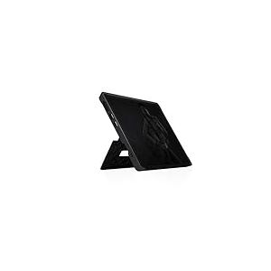 STM Bags Dux Shell Étui de Protection pour Microsoft Surface Pro X Noir/Transparent [Militaire Standard I Type Cover Compatible I Arrière Transparent I Fonction Support ]