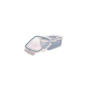 Snips Veggie SnipsLock 1,8 LT Boîte alimentaire Rectangulaire avec Grille Amovible, 4 Fermetures de Sécurité, Joint de Fraîcheur, Couleur Bleue, 22,5 x 17,7 x 9 cm, Made in Italy