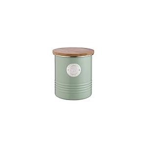 Typhoon LIVING Collection Sucrier avec couvercle | Vert pastel | Boîte de rangement pour sucre de cuisine 1 l | Récipient à sucre en acier | Boîte de conservation hermétique en bambou