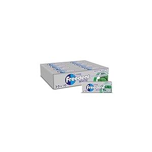 FREEDENT WHITE - Chewing Gum Sans Sucre - Goût Menthe Verte - 30 Paquets de 10 Dragées - Grand Format 300 Dragées - 420g