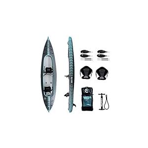 Coasto - Kayak Gonflable Capitole Premium 2 Places PB-CKC426 - Canoë 100% Dropstitch/Haute Pression - Charge Maximale 250kg - Niveau Intermédiaire - Sac de Transport Inclus - 426x89 cm (13'9x35)