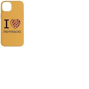 pour Les Amateurs de Pizza: I Love Pepperoni Texte Noir Coque pour iPhone 14 Plus