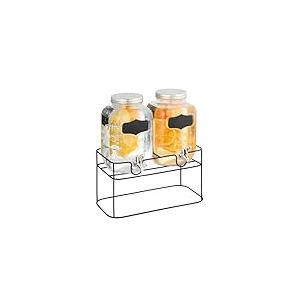 Avilia Lot de 2 distributeurs multifonctions 4L pour boissons et d&eacute;tergents &ndash; Verre transparent avec robinet et couvercle