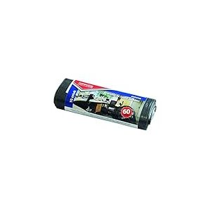 OFFICER PRODUCTS 22021222-05 Lot de 10 Sacs Poubelle en polyéthylène Basse densité résistant 60 l | Couleur : Noir | Épaisseur du Film : 19 µm