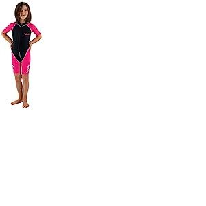 Seac Dolphin, Combinaison de plongée pour Enfant Shorty en néoprène de 1,5 mm et Lycra pour la nage, la plongée en apnée et Les Jeux Aquatiques, Noir/Rose, 13 Ans