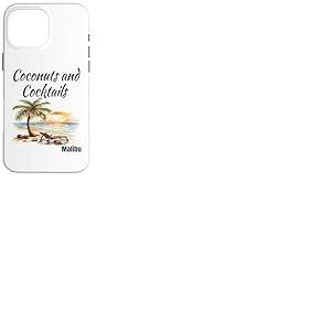 Noix de Coco et Cocktails Malibu Vacation Getaway Design Sunset Coque pour iPhone 16 Pro Max