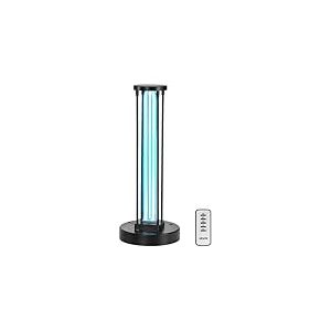 VEVOR Lampe de Désinfection UV 36 W, Lampe Germicide à Rayons Ultraviolets avec Purificateur d'Ozone, Lumière UVC avec Minuterie 30/60/120 Minutes et Télécommande, pour Pièce jusqu'à 37 m², Salon