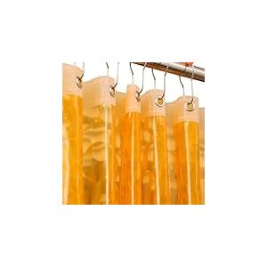GA-Geetopia Doublure de Rideau de Douche en Plastique EVA 3D Orange – Poids léger de qualité supérieure 182,9 x 182,9 cm avec œillets métalliques antirouille et Aimant lesté