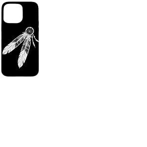 Boho Plume Dreamcatcher Design Tribal Feather Line Art Coque pour iPhone 15 Pro Max