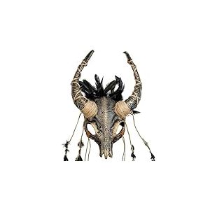 W WIDMANN MILANO Party Fashion - Masque de chaman crâne de taureau avec plumes, accessoire pour costumes vikings, carnaval