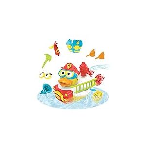 Yookidoo - Canard de Bain Pompier - Jouet Bain Enfant - Jeu Eveil B&eacute;b&eacute; -Canard Plastique Bain et Piscine &ndash; Se D&eacute;place Tout en Emettant Un Jet D&rsquo;Eau - Animaux Plastique Bain - Cadeau Enfant 2 &agrave; 6 Ans
