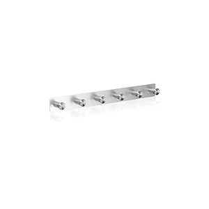 RICOO Porte Manteau Mural en Acier Inoxydable, Design Élégant MH025S-6, Patère Murale Robuste avec 6 Crochets pour Entrée, Salle de Bain, Cuisine, Argenté, Durable et Résistant