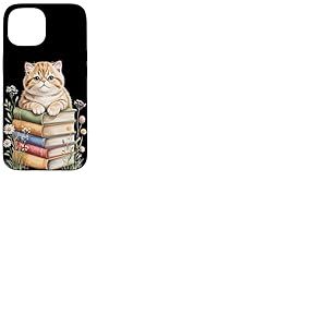 Exotic Shorthair Bookworm Flowers Book Reading Books Coque pour iPhone 15