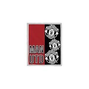 Couverture Polaire Officielle Manchester United FC | Plaid Super Doux et Chaud avec Revers Sherpa, Design empil&eacute; | Parfait pour la Maison, la Chambre, Les soir&eacute;es Pyjama et Le Camping