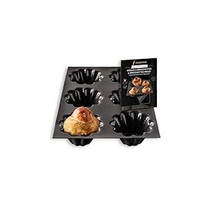 Flexipan Moule Brioche Maison Individuelle – 6 Briochettes - Forme Parfaite - Multi Usages Patisserie, Cake, Apéritif - Cuisson Homogène, Antiadhésif, Grande Profondeur - Recette Traditionnelle