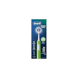 Oral-B Brosse à dents électrique Pro Junior 1 manche vert 1 tête de brosse à dents conçu par Braun pour enfants à partir de 6 ans