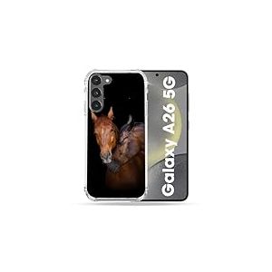 Cokitec Coque renforc&eacute;e pour Samsung Galaxy A26 5G Animal Cheval Marron