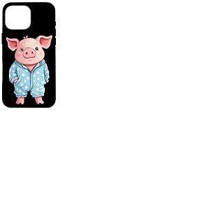 Cochon en pyjama pour un look amusant de soirée pyjama Coque pour iPhone 16 Pro Max