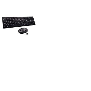 Ewent EW3256 Pack Clavier et Souris sans Fil 2,4 GHz, QWERTY Espagnol Chiclet, Clavier sans Fil Souris Silencieux Portable, Longue durée de Vie de la Batterie, Noir